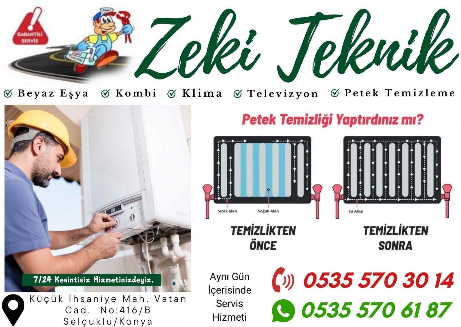 Konya Kombi Bakımı ve Petek Temizleme